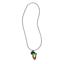 Load image into Gallery viewer, Africa Map Beaded Necklace – Rasta-Inspired Design
