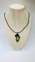 Load image into Gallery viewer, Africa Map Beaded Necklace – Rasta-Inspired Design