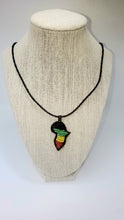 Load image into Gallery viewer, Africa Map Beaded Necklace – Rasta-Inspired Design