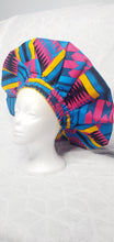 Charger l'image dans la galerie, Handmade Satin Bonnets – Haitian-Designed, African Kente Fabric