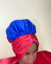Charger l'image dans la galerie, Handmade Satin Bonnets – Haitian-Designed, African Kente Fabric