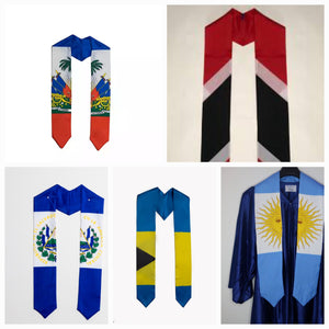 Graduation  Stoles Sash Flags Shawl African Latin Carribean Kente Stoles Sash/ Graduation Class|   Graduation Stole / Graduation Sash