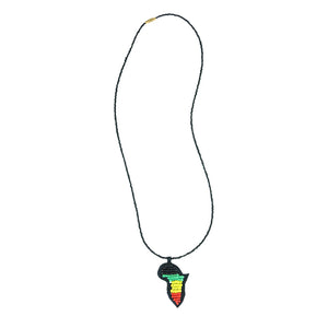 Map /Continent of Africa Beaded Rasta Necklace