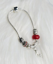 Load image into Gallery viewer, Handmade Red &amp; Clear Snake Charm Bracelets
