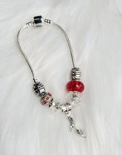 Load image into Gallery viewer, Handmade Red &amp; Clear Snake Charm Bracelets
