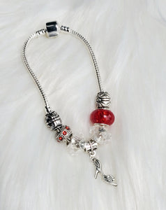 Handmade Red & Clear Snake Charm Bracelets