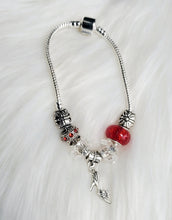 Load image into Gallery viewer, Handmade Red &amp; Clear Snake Charm Bracelets
