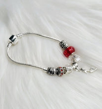 Load image into Gallery viewer, Handmade Red &amp; Clear Snake Charm Bracelets
