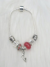 Load image into Gallery viewer, Handmade Red &amp; Clear Snake Charm Bracelets
