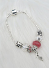 Load image into Gallery viewer, Handmade Red &amp; Clear Snake Charm Bracelets
