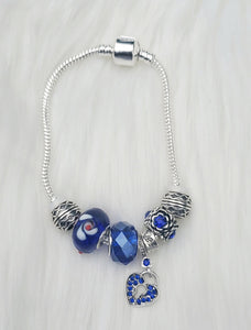 Handmade Blue Snake Charm Bracelets