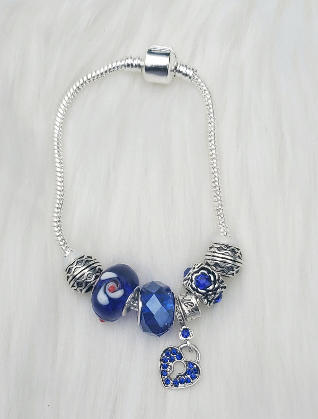 Handmade Blue Snake Charm Bracelets