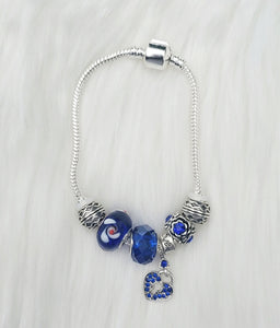 Handmade Blue Snake Charm Bracelets