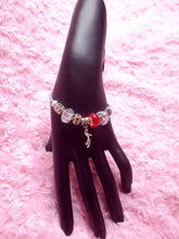 Load image into Gallery viewer, Handmade Red &amp; Clear Snake Charm Bracelets
