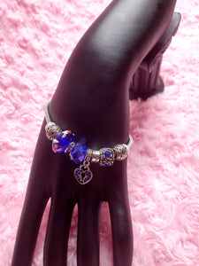 Handmade Blue Snake Charm Bracelets