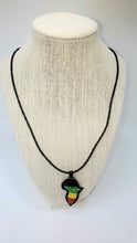 Load image into Gallery viewer, Map /Continent of Africa Beaded Rasta Necklace
