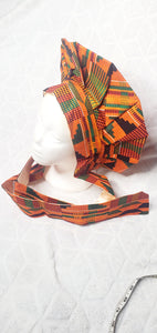 1804/African Kente /Xxl /Ankara/ Hair Satin Bonnets