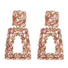 Charger l&#39;image dans la galerie, Rhinestone Rectangle Geometric Drop Dangle Fashion Earrings
