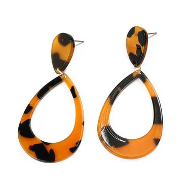 Tortoise Acrylic Teardrop Resin Earrings