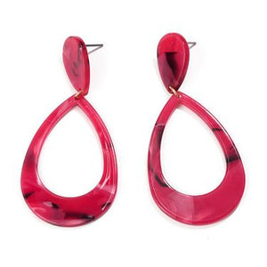 Red Acrylic Teardrop Resin Earrings